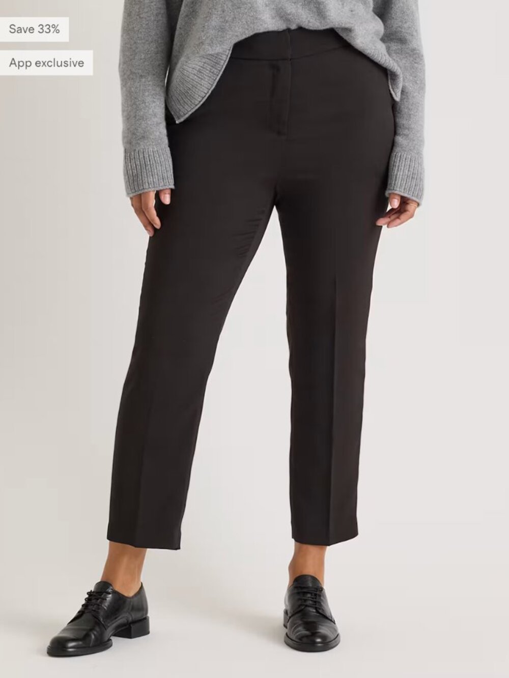 Never Worn Quince Stretch Crepe Ankle Pants in Black